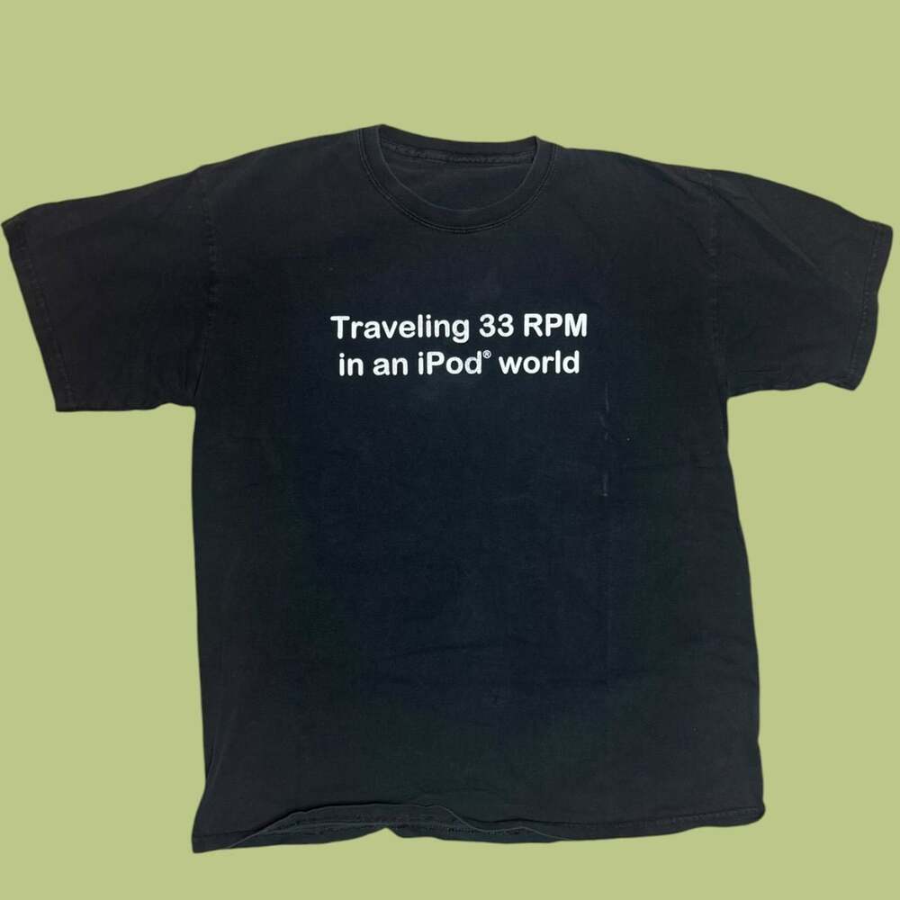 Vintage Traveling 33 RPM in an iPod World Graphic T-Shirt